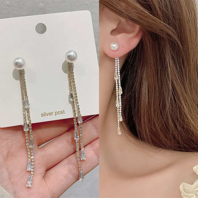 Нови винтидж златни цветни обеци с пискюли с дълга нишка и капки за жени Геометрични корейски модни луксозни Pendientes Парти бижута Aros