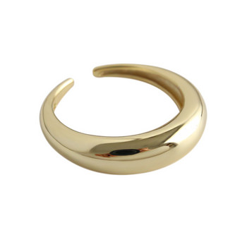 XIYANIKE Сребърен отварящ се пръстен, класическа проста геометрична дъга, ръчно изработени бижута, подаръци за жени, размер 16,9 мм, регулируем