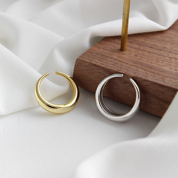 XIYANIKE Сребърен отварящ се пръстен, класическа проста геометрична дъга, ръчно изработени бижута, подаръци за жени, размер 16,9 мм, регулируем