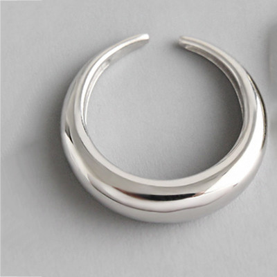 XIYANIKE sidabro spalvos atidarymo žiedas klasikinis paprastas geometrinis lankas rankų darbo papuošalai moterims, dydis 16,9 mm reguliuojamas