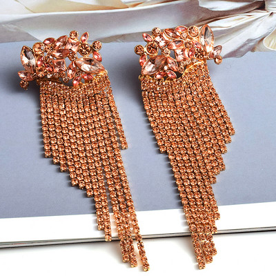 Ново пристигане, дълги цветни кристални верижки, обеци с пискюли, висококачествени модни висулки, бижута, аксесоари за жени