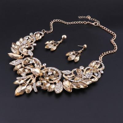 OEOEOS Red Crystal Statement karolių auskarų rinkinys aukso spalvos papuošalų rinkiniai Indijos vestuvių vestuvių papuošalai moterims