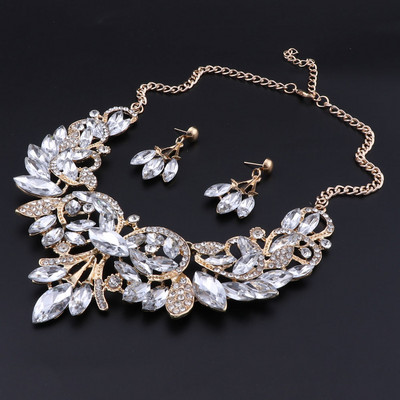 OEOEOS Red Crystal Statement karolių auskarų rinkinys aukso spalvos papuošalų rinkiniai Indijos vestuvių vestuvių papuošalai moterims