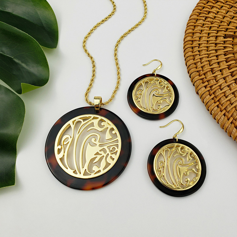 Tropu akrila hibiska ziedu kaklarota ar gliemežvāku Havaju Plumeria ziedu rotaslietu komplektu līgavas māsa dāvana