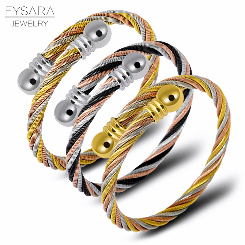 „FYSARA Twist Wire“ papuošalų rinkinys, poros apyrankių žiedas kelių spalvų titano plieno žiedas, senovinių papuošalų rinkinys