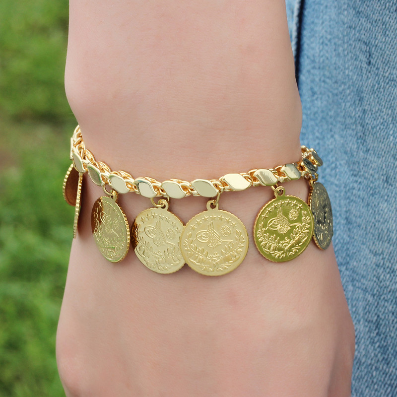 Luxus szett nyaklánc karkötő fülbevaló gyűrű érme lánc esküvői ékszer készlet nőknek Csúcskategóriás ajándékok