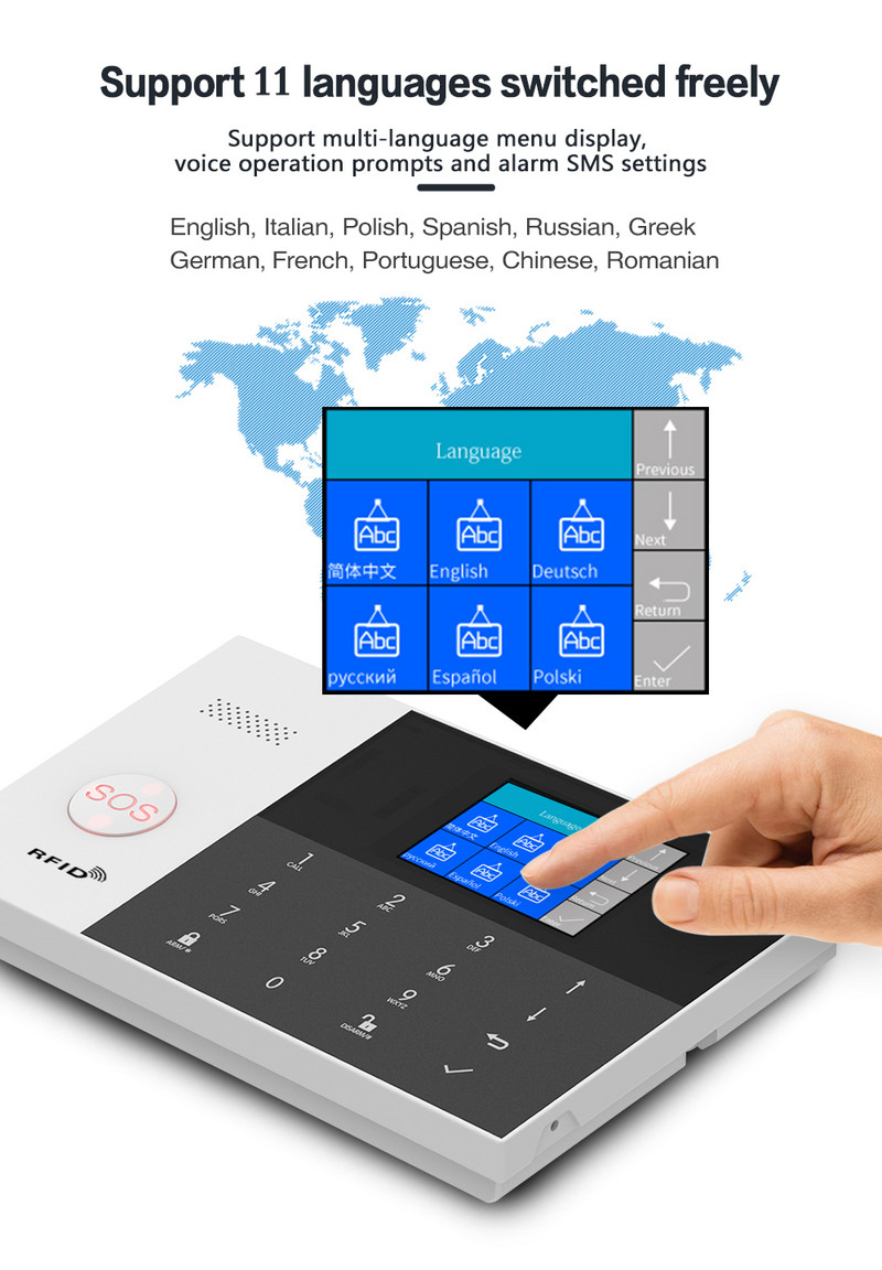 GauTone PG-105 WIFI GSM alarmni sustav 433MHz kućni sigurnosni alarm Smart Kits RFID PIR detektor pokreta s IP kamerom APP kontrola