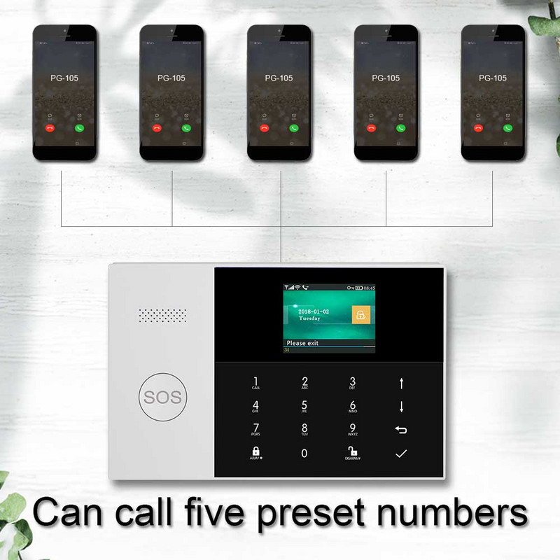 GauTone PG-105 WIFI GSM alarmni sustav 433MHz kućni sigurnosni alarm Smart Kits RFID PIR detektor pokreta s IP kamerom APP kontrola