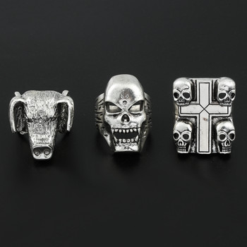 Hot Scary Movie Jewelry Eddie Munson Ring Accessories Hellfire Club Rings Δώρο ανδρών Vintage Punk Skull κοσμήματα με δαχτυλίδι για θαυμαστές Δώρο