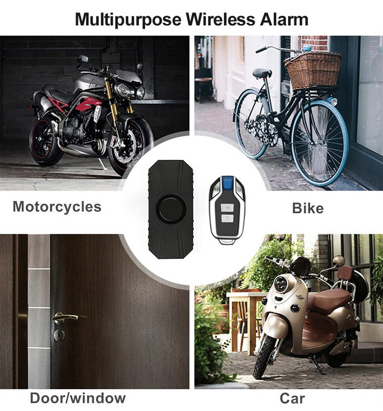 Alarm za bicikl Bežični vodootporni protuprovalni daljinski upravljač Vibracijski alarm za bicikl Motocikl Električni skuter 150 dB Kit