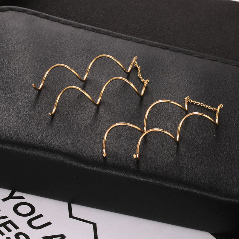 Egyedi csavart rúd hosszú vonalú láncfülbevaló lelógó fülbevaló női divatos egyszerű ékszer ajándék 1 pár