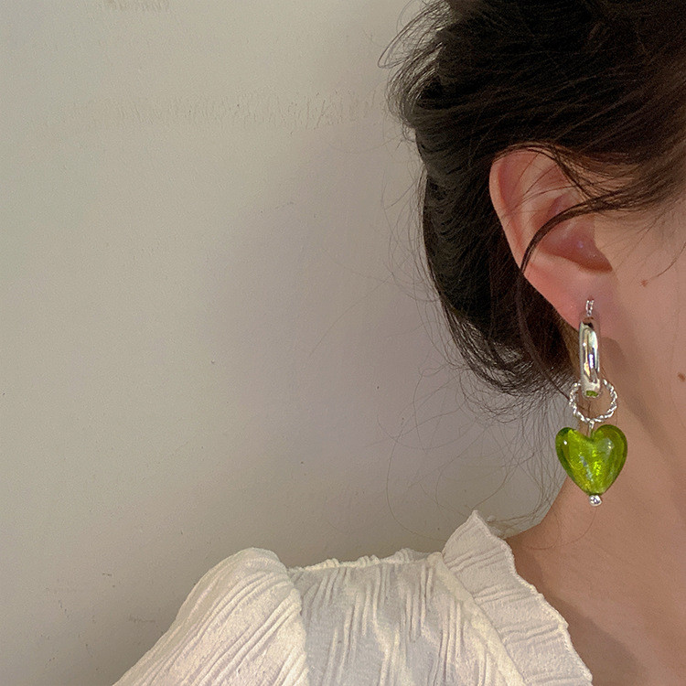 XIALUOKE geometriniai skaidraus stiklo pakabukai nuo širdies auskarai moterims vintažiniai hiperboliniai auskarai vakarėlio papuošalų priedai