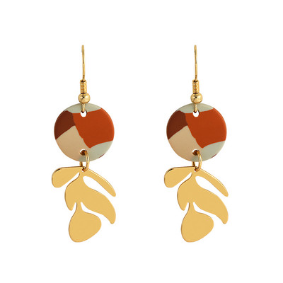 AENSOA 2021 m. Naujoji Korėjos madinga metalo ploymer molio ilga kabanti auskarai moterims Unikalaus dizaino geometriniai auskarai papuošalai