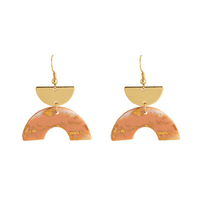 AENSOA 2021 m. Naujoji Korėjos madinga metalo ploymer molio ilga kabanti auskarai moterims Unikalaus dizaino geometriniai auskarai papuošalai