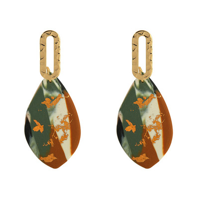 AENSOA 2021 m. Naujoji Korėjos madinga metalo ploymer molio ilga kabanti auskarai moterims Unikalaus dizaino geometriniai auskarai papuošalai