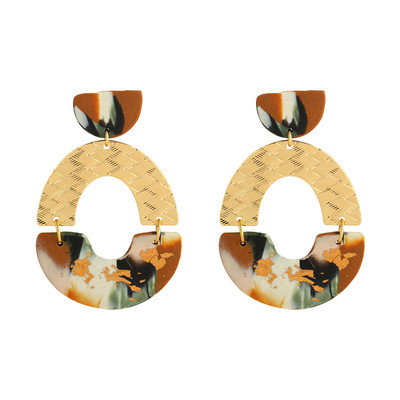 AENSOA 2021 m. Naujoji Korėjos madinga metalo ploymer molio ilga kabanti auskarai moterims Unikalaus dizaino geometriniai auskarai papuošalai