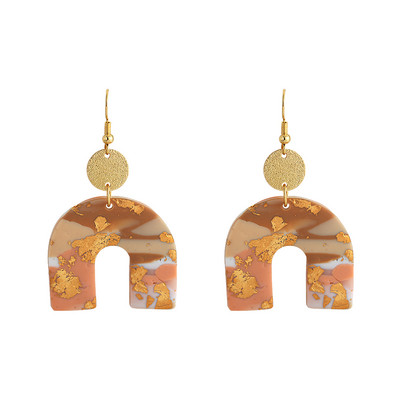 AENSOA 2021 m. Naujoji Korėjos madinga metalo ploymer molio ilga kabanti auskarai moterims Unikalaus dizaino geometriniai auskarai papuošalai