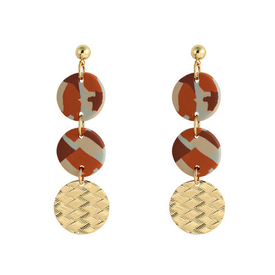 AENSOA 2021 m. Naujoji Korėjos madinga metalo ploymer molio ilga kabanti auskarai moterims Unikalaus dizaino geometriniai auskarai papuošalai