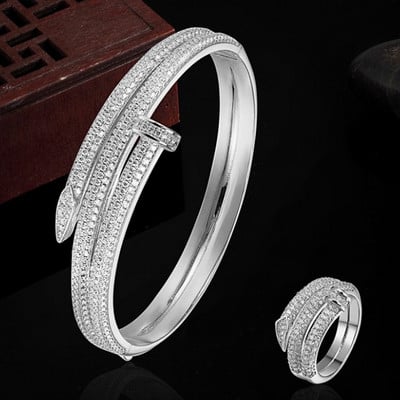 Zlxgirl Vario papuošalų rinkiniai Moterų Meilė Apyrankės Žiedas Vestuvių Papuošalų rinkiniai AAA Kubinis cirkonis vestuvių vestuvių aksesuarų rinkiniai