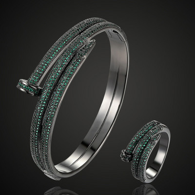 Zlxgirl Vario papuošalų rinkiniai Moterų Meilė Apyrankės Žiedas Vestuvių Papuošalų rinkiniai AAA Kubinis cirkonis vestuvių vestuvių aksesuarų rinkiniai