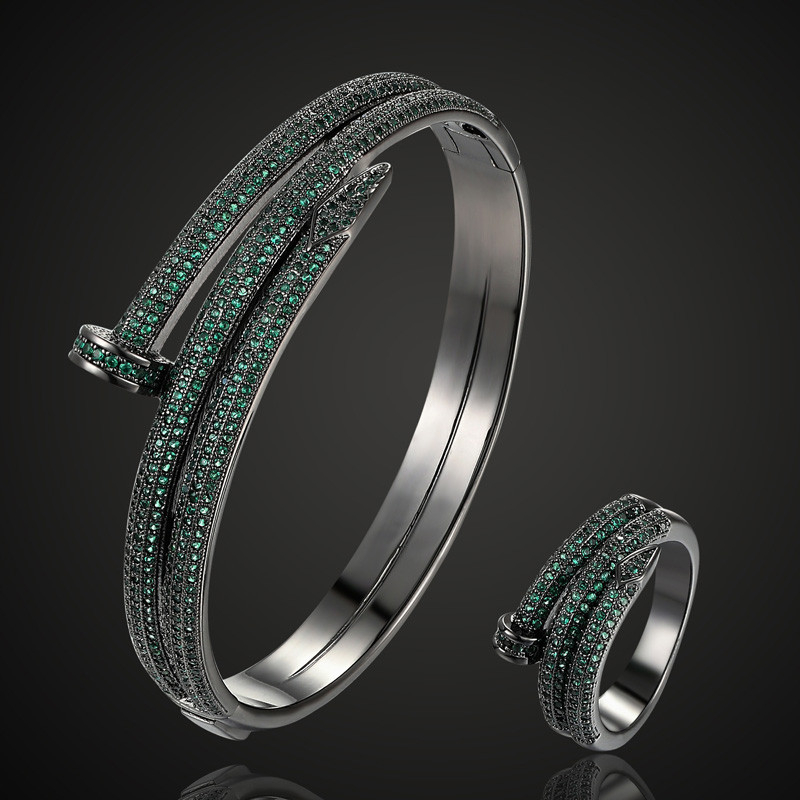 Zlxgirl Vario papuošalų rinkiniai Moterų Meilė Apyrankės Žiedas Vestuvių Papuošalų rinkiniai AAA Kubinis cirkonis vestuvių vestuvių aksesuarų rinkiniai