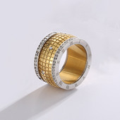 Nerūdijančio plieno žiedai su romėniškais skaitmenimis moterims Madingi prabangūs Kalnų krištolo vestuviniai žiedai Madingi tinklelio papuošalai Dovana