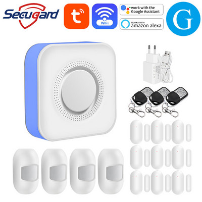 WiFi koduvalve häiresüsteem Tuya Gateway 433MHz traadita detektor Host sissemurdmisalarm Smart Life APP juhtimine Alexa ja Google