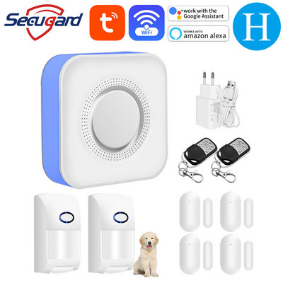 WiFi koduvalve häiresüsteem Tuya Gateway 433MHz traadita detektor Host sissemurdmisalarm Smart Life APP juhtimine Alexa ja Google