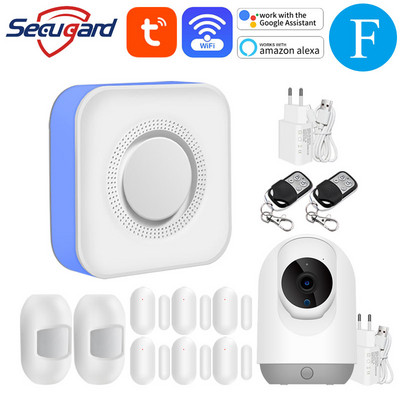 WiFi koduvalve häiresüsteem Tuya Gateway 433MHz traadita detektor Host sissemurdmisalarm Smart Life APP juhtimine Alexa ja Google