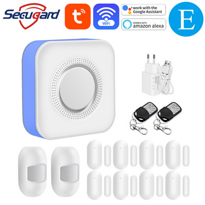 WiFi koduvalve häiresüsteem Tuya Gateway 433MHz traadita detektor Host sissemurdmisalarm Smart Life APP juhtimine Alexa ja Google
