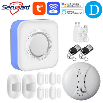 WiFi koduvalve häiresüsteem Tuya Gateway 433MHz traadita detektor Host sissemurdmisalarm Smart Life APP juhtimine Alexa ja Google
