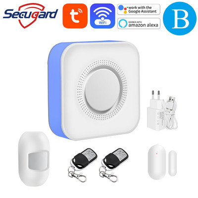 WiFi koduvalve häiresüsteem Tuya Gateway 433MHz traadita detektor Host sissemurdmisalarm Smart Life APP juhtimine Alexa ja Google
