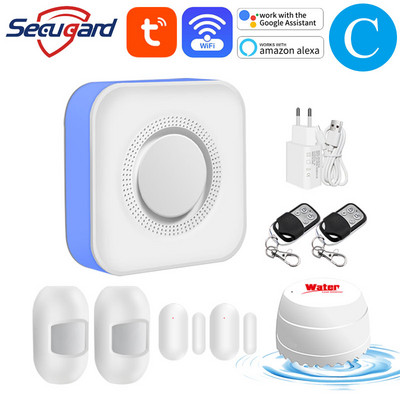 WiFi koduvalve häiresüsteem Tuya Gateway 433MHz traadita detektor Host sissemurdmisalarm Smart Life APP juhtimine Alexa ja Google