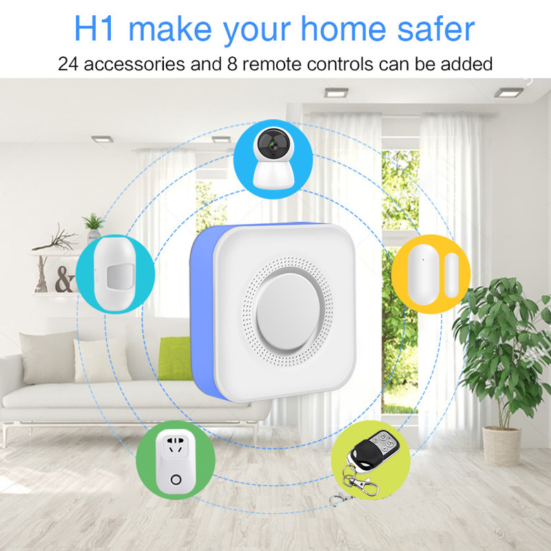 WiFi koduvalve häiresüsteem Tuya Gateway 433MHz traadita detektor Host sissemurdmisalarm Smart Life APP juhtimine Alexa ja Google