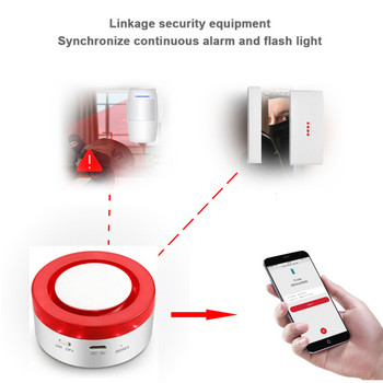 Tuya Smart Strobe Flash Siren Sound and Light for Wireless 433Mhz Home Security Protection Κιτ συστήματος συναγερμού από διαρρήξεις