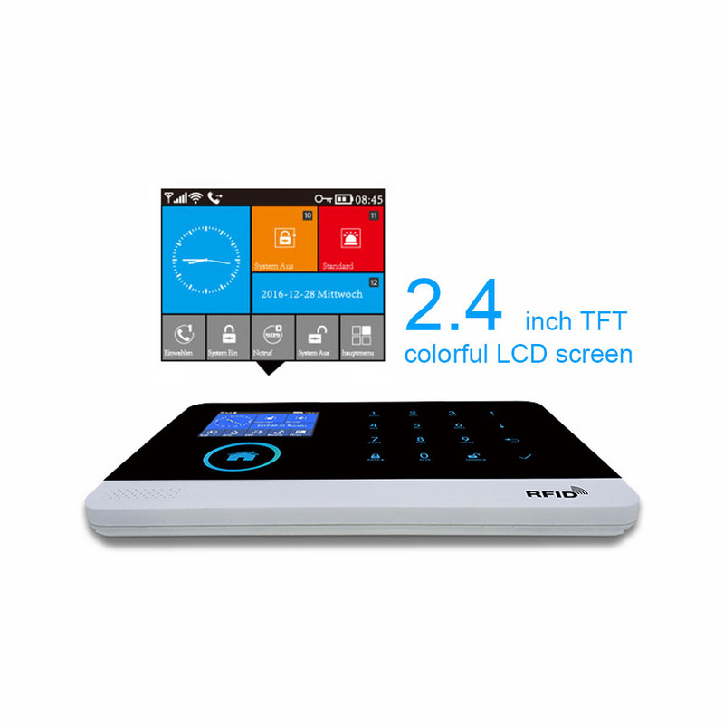 APP Kaugjuhtimispult Juhtmeta koduvalve WIFI GSM SOS GPRS Häiresüsteem kaameraga RFID-kaardiga Arm Desarm Androidile ja IOS-ile