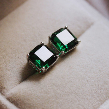 Huitan Hot Sale Γυναικείες σκουλαρίκια κυβικά ζιρκονία με πράσινα/κρυστάλλινα ιδιοσυγκρασία Κομψά σκουλαρίκια Επετειακό δώρο Eternity Jewelry