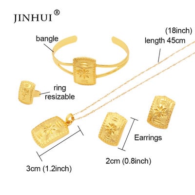 Papuošalų rinkiniai karoliai auskarai žiedai apyrankių rinkinys aukso spalvos papuošalų rinkiniai Afrikos moterims vestuvėms Etiopijos Dubajaus vestuvių dovana
