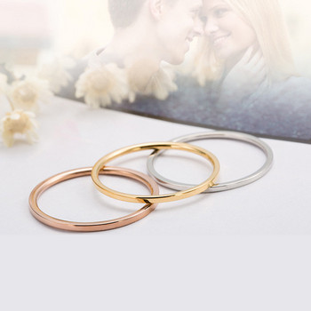 Γυναικεία δαχτυλίδια από τιτάνιο ατσάλι ροζ χρυσό Κορεάτικο κόσμημα ανδρικό απλό πλάτος ουράς γάμου Ζευγάρι 1mm Στοιβαζόμενος λεπτός κύκλος