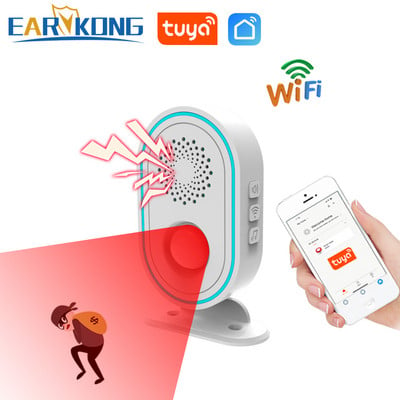 EARYKONG WiFi kodualalarmisüsteem juhtmevaba 433MHz strobe sireen liikumisandur infrapuna PIR inimese tuvastamise rakendus Tuyasmart Smart Life