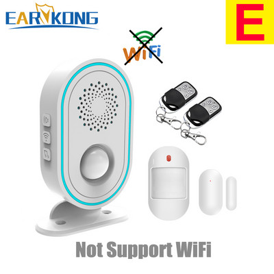 EARYKONG WiFi namų signalizacijos sistema, belaidė 433 MHz blykstės sirena, judesio jutiklis infraraudonųjų spindulių PIR žmogaus aptikimo programėlė Tuyasmart Smart Life