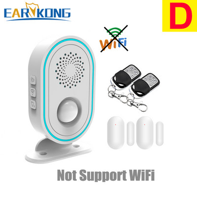EARYKONG WiFi namų signalizacijos sistema, belaidė 433 MHz blykstės sirena, judesio jutiklis infraraudonųjų spindulių PIR žmogaus aptikimo programėlė Tuyasmart Smart Life
