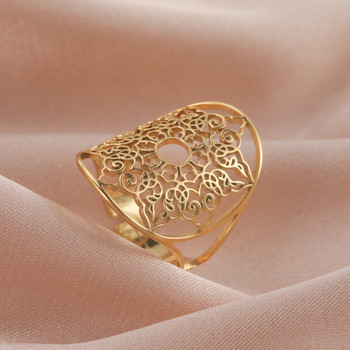 Skyrim Ρυθμιζόμενο χρυσό χρώμα Γεωμετρικό λουλουδένιο δαχτυλίδι για γυναίκες από ανοξείδωτο ατσάλι Vintage δάχτυλα 2023 Trend κοσμήματα