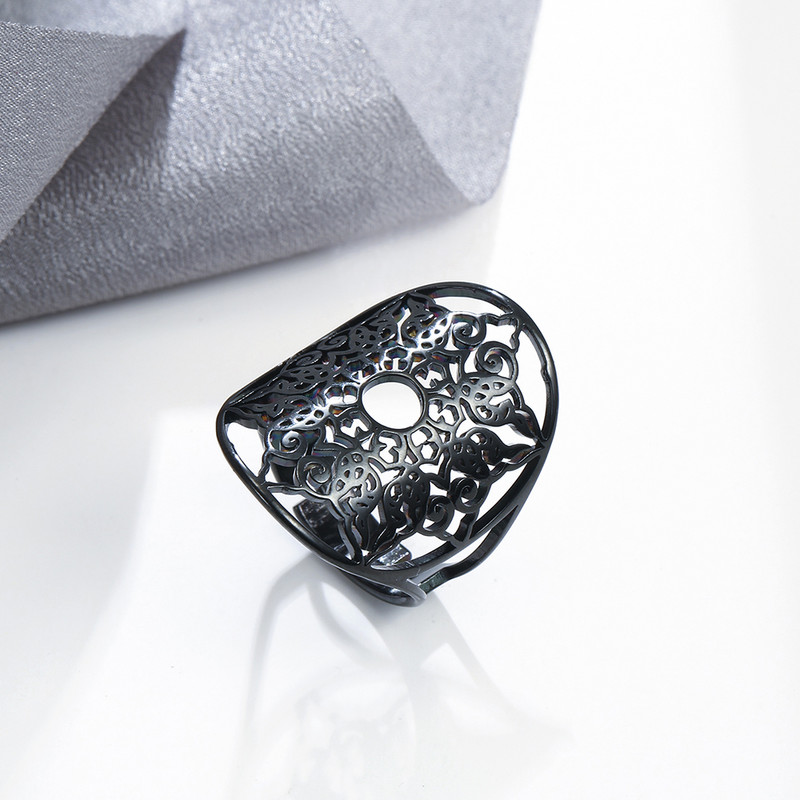 Skyrim reguliuojamo aukso spalvos geometrinis filigraninis gėlių žiedas moterims, nerūdijančio plieno vintažiniai pirštų žiedai, 2023 m. madingi papuošalai