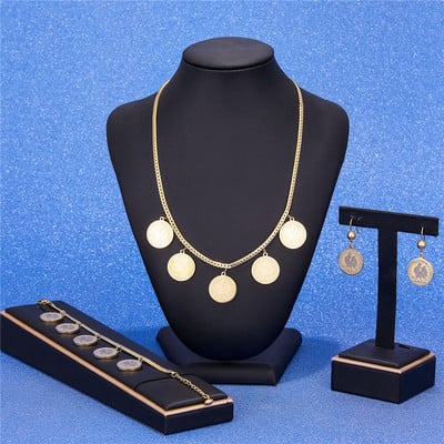 LUIZADA 2022 Gegužės mėn. karštai parduodami aksesuarai vestuvinių papuošalų rinkinys moterims Moneta Nerūdijantis plienas su Brave Cock Kaklo papuošalas Auskarai