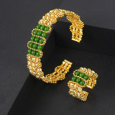 JaneKelly prabangus didelis 3vnt papuošalų rinkinys su kubiniu cirkonio oksidu moterims Vestuvių aksesuarai Saudo Arabiškas Dubajus