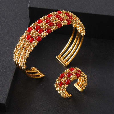 JaneKelly prabangus didelis 3vnt papuošalų rinkinys su kubiniu cirkonio oksidu moterims Vestuvių aksesuarai Saudo Arabiškas Dubajus