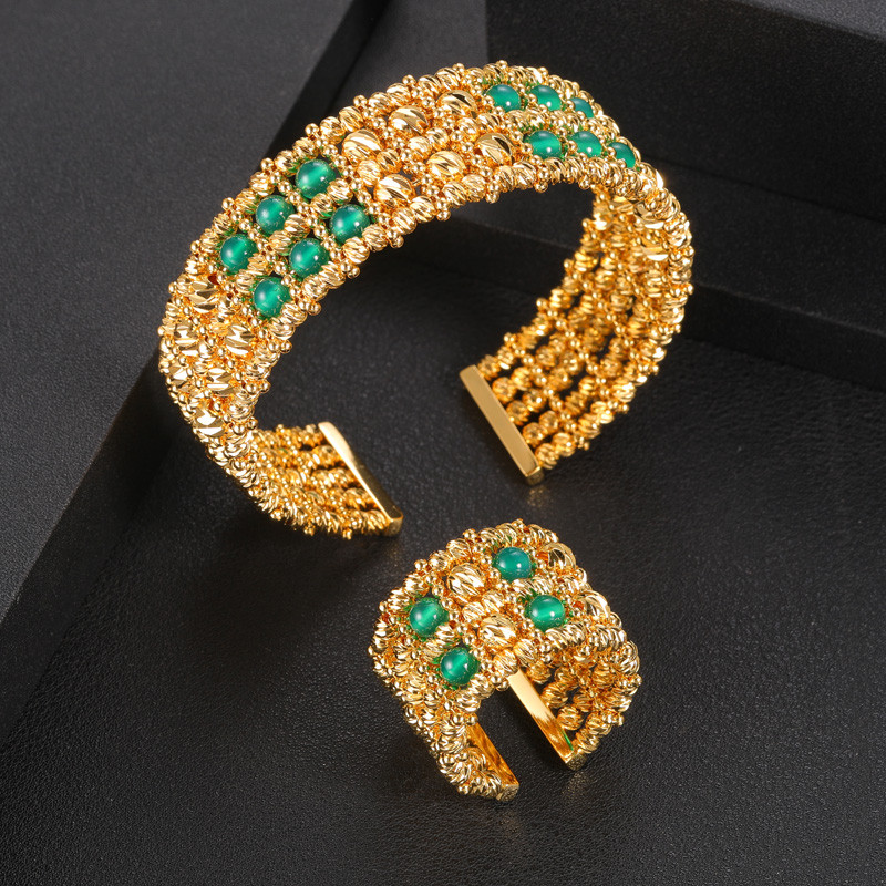 JaneKelly prabangus didelis 3vnt papuošalų rinkinys su kubiniu cirkonio oksidu moterims Vestuvių aksesuarai Saudo Arabiškas Dubajus