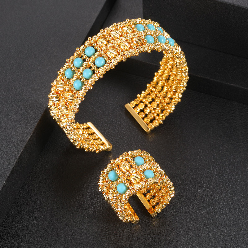 JaneKelly prabangus didelis 3vnt papuošalų rinkinys su kubiniu cirkonio oksidu moterims Vestuvių aksesuarai Saudo Arabiškas Dubajus