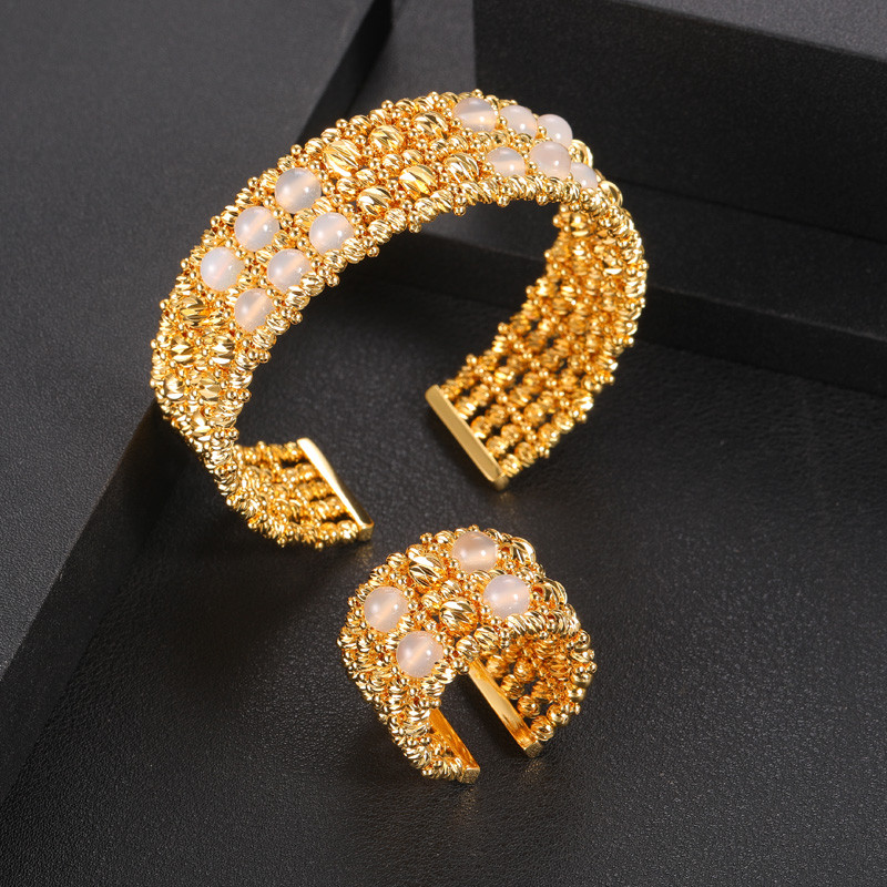 JaneKelly prabangus didelis 3vnt papuošalų rinkinys su kubiniu cirkonio oksidu moterims Vestuvių aksesuarai Saudo Arabiškas Dubajus